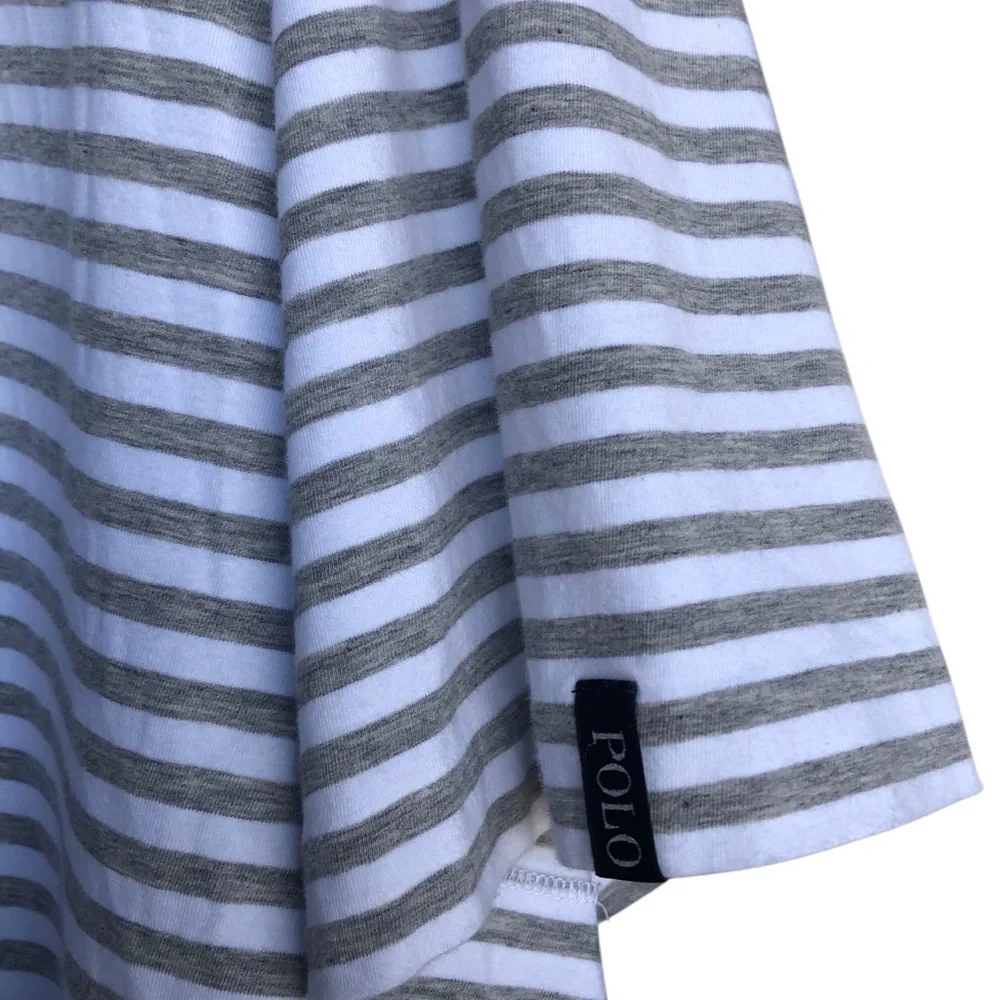 POLO GOLF RALPH LAUREN Classic Men's Gray/White Striped Shirt.Size XXL Cotton‎